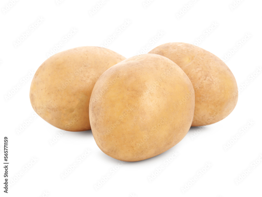 Tasty fresh organic potatoes on white background Tasty fresh organic potatoes on white background