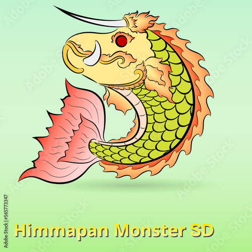 Himmapan monster cartoon SD style.