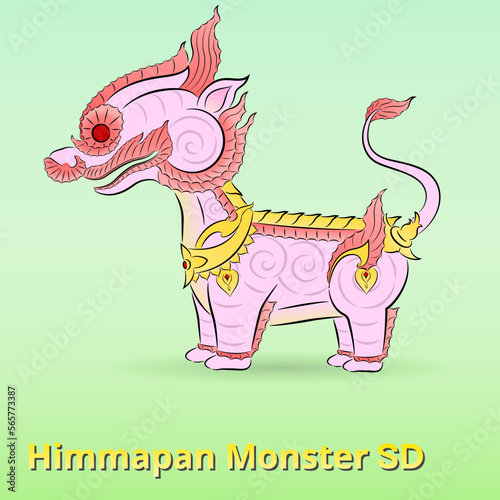 Himmapan monster cartoon SD style.