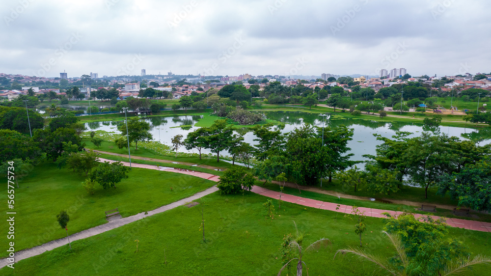 Aerial view of Parque das Águas in Sorocaba, Brazil. Aerial view of Parque das Águas in Sorocaba, Brazil.