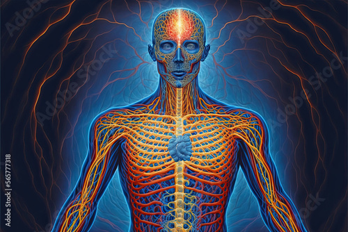 Human Energy Body showing the Immune and Nervous System