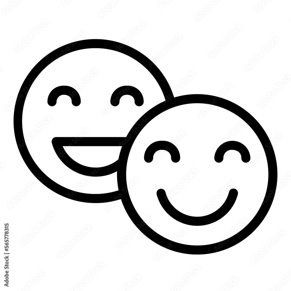 Fototapeta premium Happy mood line icon