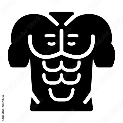 Sixpack abs muscle glyph icon