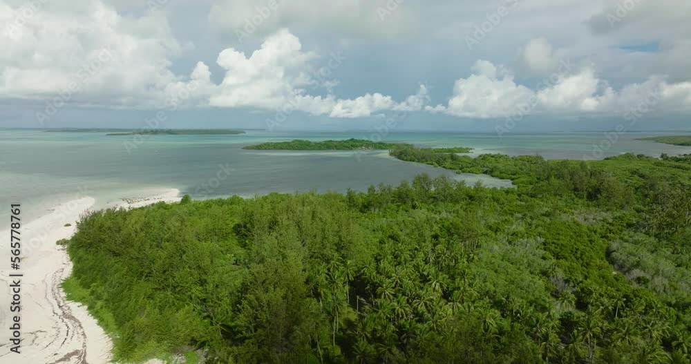 Tropical islands with a sandy beach and turquoise water. Punta Sebaring, Balabac, Palawan. Philippines. Tropical islands with a sandy beach and turquoise water. Punta Sebaring, Balabac, Palawan. Philippines.
