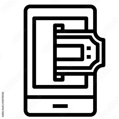 Online ticket line icon