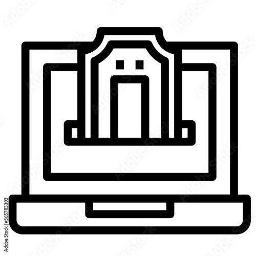 Online ticket line icon