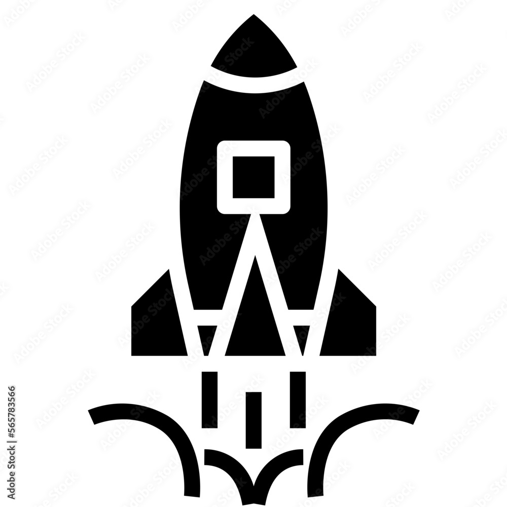 Fototapeta premium Rocket glyph icon