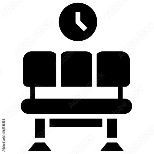 Waiting room glyph icon