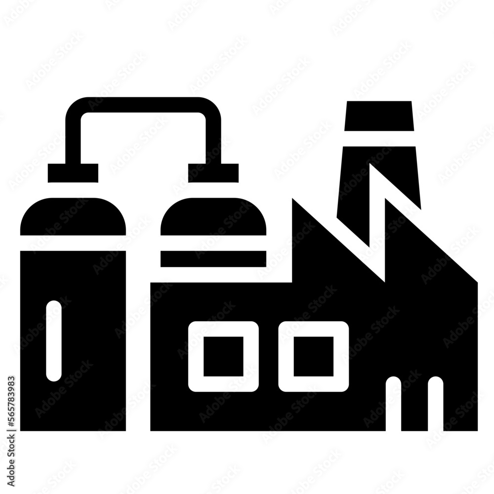 Oil refinery glyph icon