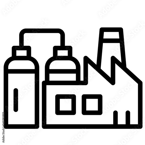 Oil refinery line icon