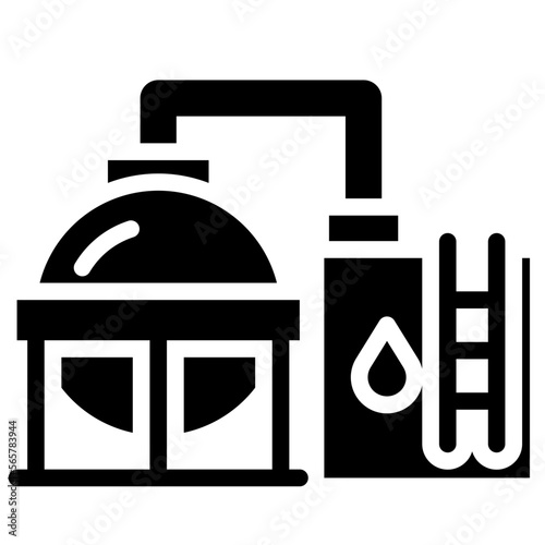 Oil refinery glyph icon