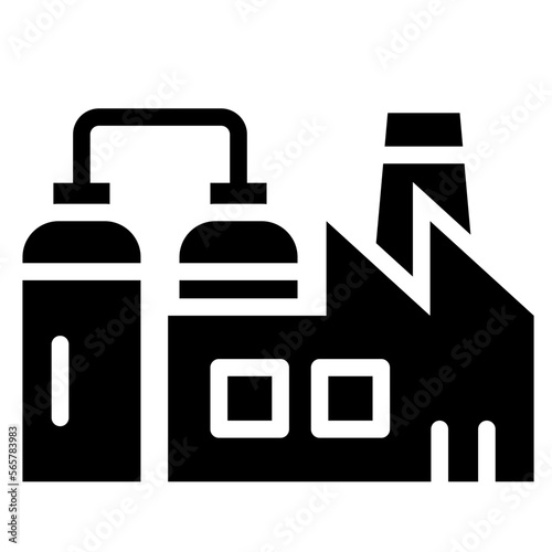 Oil refinery glyph icon
