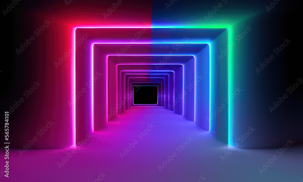 abstract background with neon glowing lines created with generative AI abstract background with neon glowing lines created with generative AI