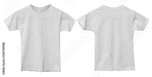 Tableau sur toile Child kids blank white shirt template mock up, front and back t-shirt design iso