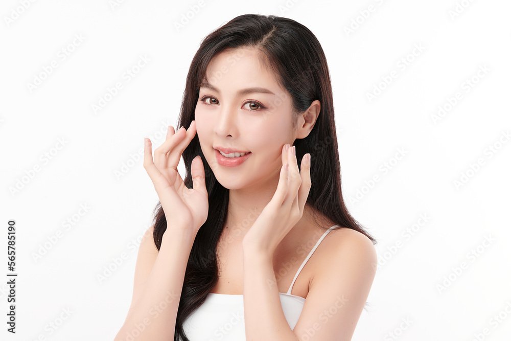 Beautiful young asian woman with clean fresh skin on white background, Face care, Facial treatment, Cosmetology, beauty and spa, Asian women portrait. Beautiful young asian woman with clean fresh skin on white background, Face care, Facial treatment, Cosmetology, beauty and spa, Asian women portrait.