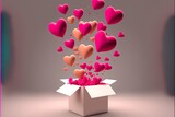 Valentine's Day gift packed with love, created with generative ai technology 