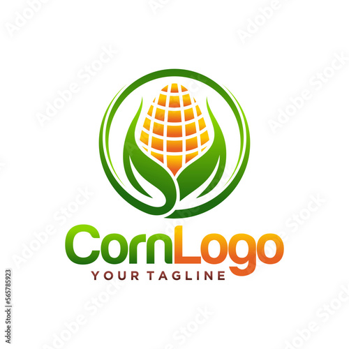 Agriculture Logo Template Design. Corn icon, Sign or Symbol. farm. Vector flat design