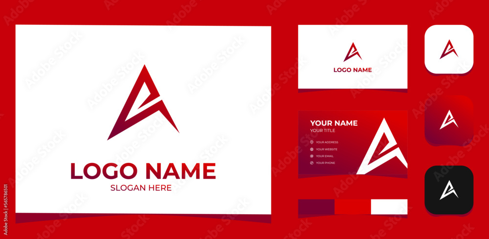 Template Logo Creative Initial A and E for Apparel Brand or sport, Minimalist and Cool concept. Creative Template with color pallet, visual branding, business card and icon.