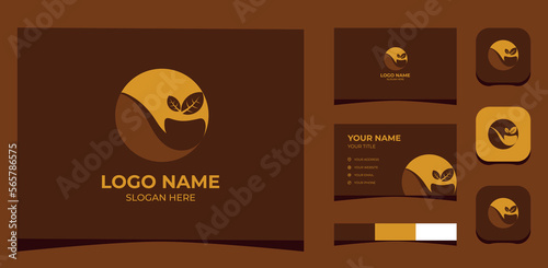 Template Logo Creative Tobacco or cigarette. Creative Template with color pallet, visual branding, business card and icon.