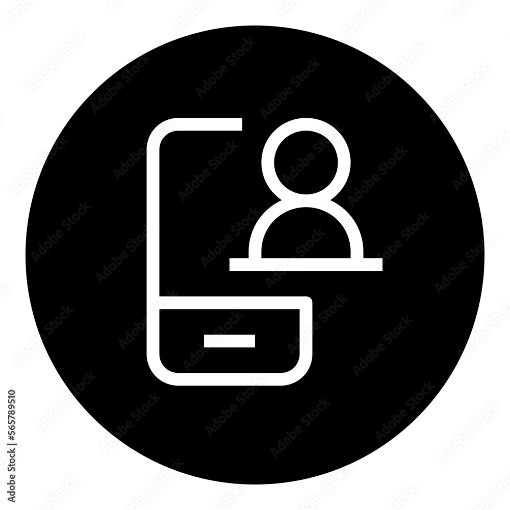Mobile Video Chat Circular glyph icon Mobile Video Chat Circular glyph icon