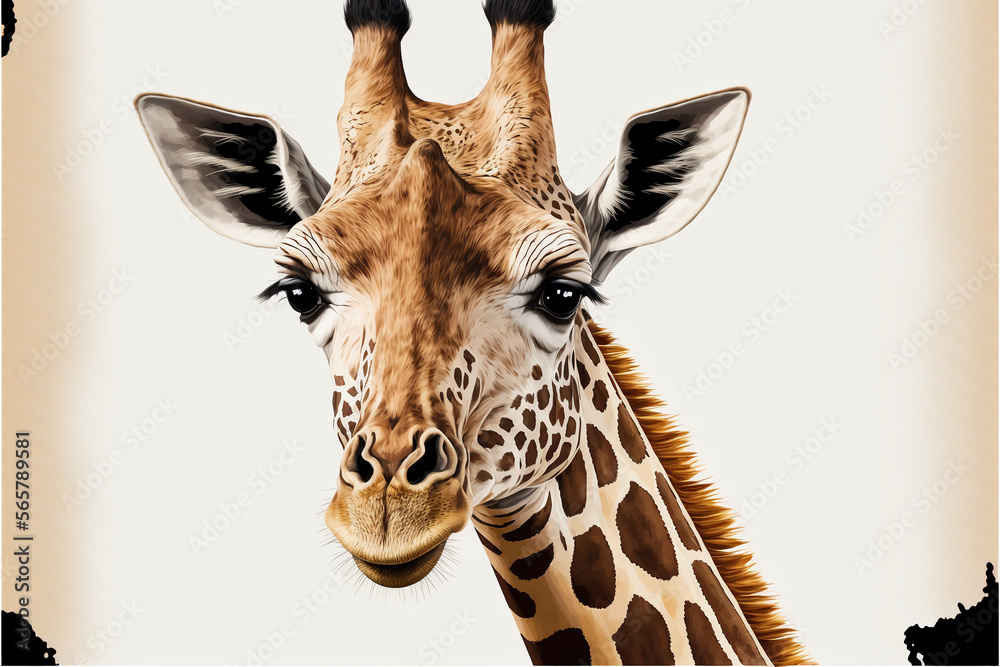 Giraffe, vector, illustration. Generative AI