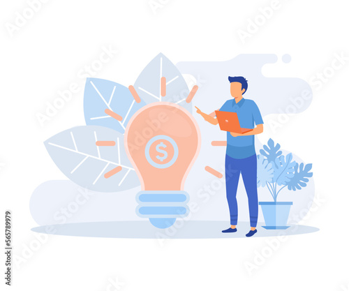 Household bills illustration. Characters calculating electricity, warm tap water and other utility costs. Energy and utilities consumption at home concept. flat vector modern illustration