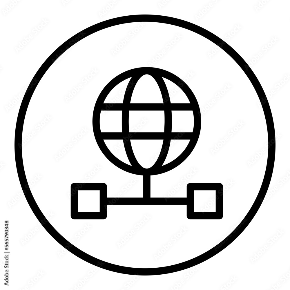 Global Network Circular line icon Global Network Circular line icon