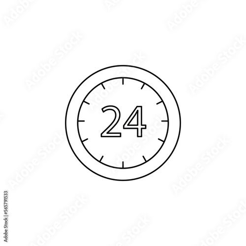 24 hours delivery icon. outline icon