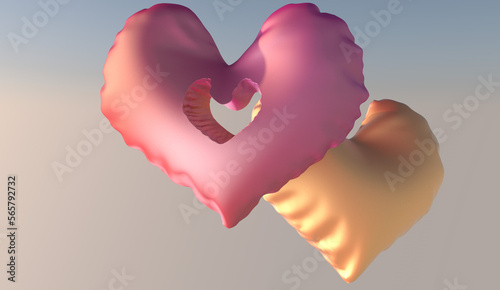3D Heart Love Balloon Render
