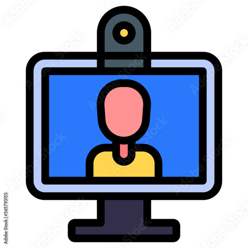 webcam on monitor screen illustration