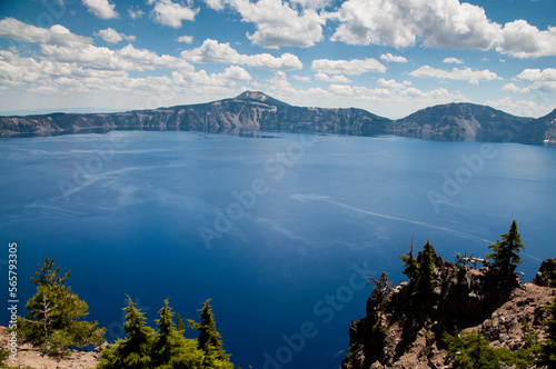 Crater Lake under clouds