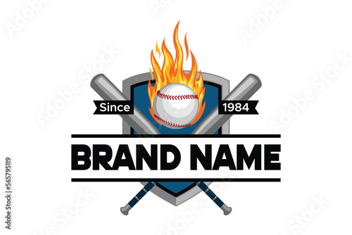 baseball emblem illustration logo design