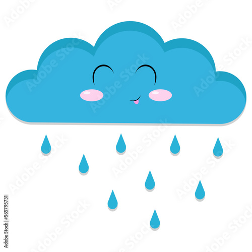 Cute kawaii cloud for decorating children's goods, vector