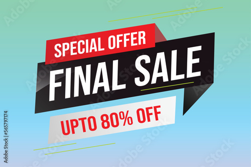 Special offer final sale tag. Banner design template for marketing. Special offer promotion or retail. background banner modern graphic design for store shop, online store, website, landing page