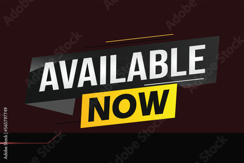 available now word concept vector illustration with lines 3d style for social media landing page, template, ui, web, mobile app, poster, banner, flyer, background, gift card, coupon, label, wallpaper