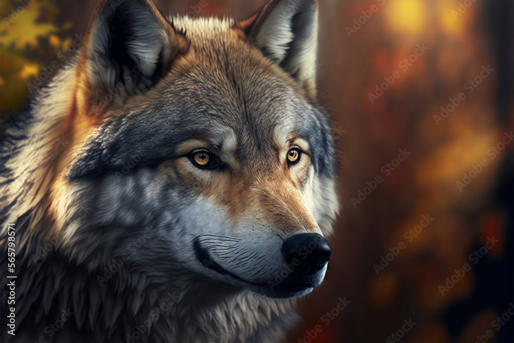 Beautiful wolf in his prime (AI Generated)