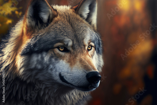 Beautiful wolf in his prime  AI Generated 