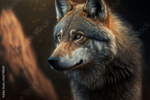 Beautiful wolf in his prime (AI Generated)