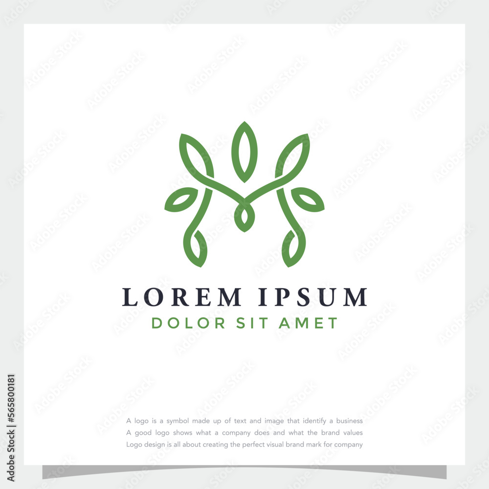 vector modern natural initial m nature leaves icon design logo concept icon template vector modern natural initial m nature leaves icon design logo concept icon template