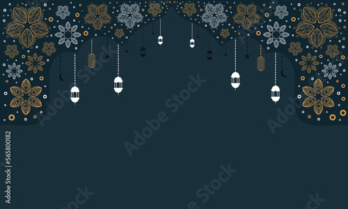 ramadan kareem background banner vector set with luxury ornament ramadan eid mubarak background