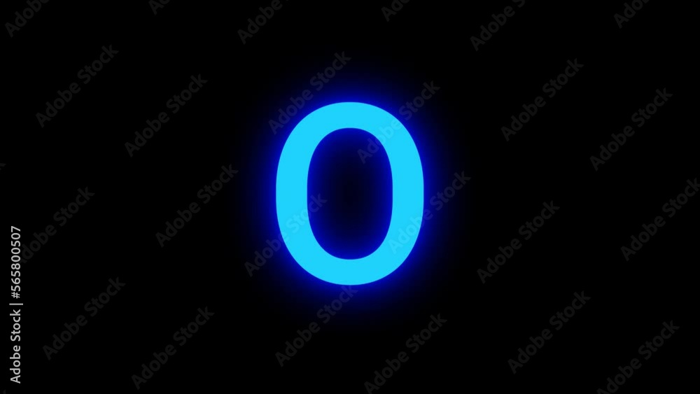 Letter O Glow Light Neon Blue Animation Letter O Glow Light Neon Blue Animation