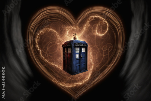 Obraz na płótnie Tardis, tardisblue, Doctor Who at valentine, true love for series, the universe