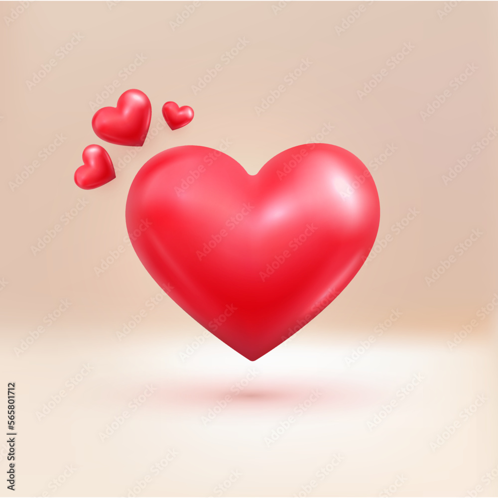 Red Love Heart Glossy 3D Flying ballon