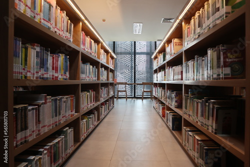 Jakarta  17th September 2022. Library in Jakarta has many books.
