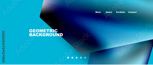 Abstract geometric landing page. Creative background for wallpaper, banner, background or web