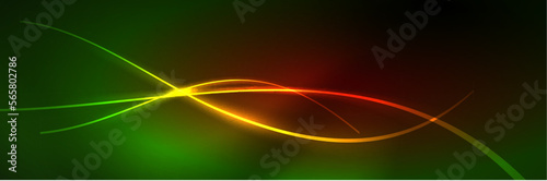 Blue neon glowing lines, magic energy space light concept, abstract background wallpaper design