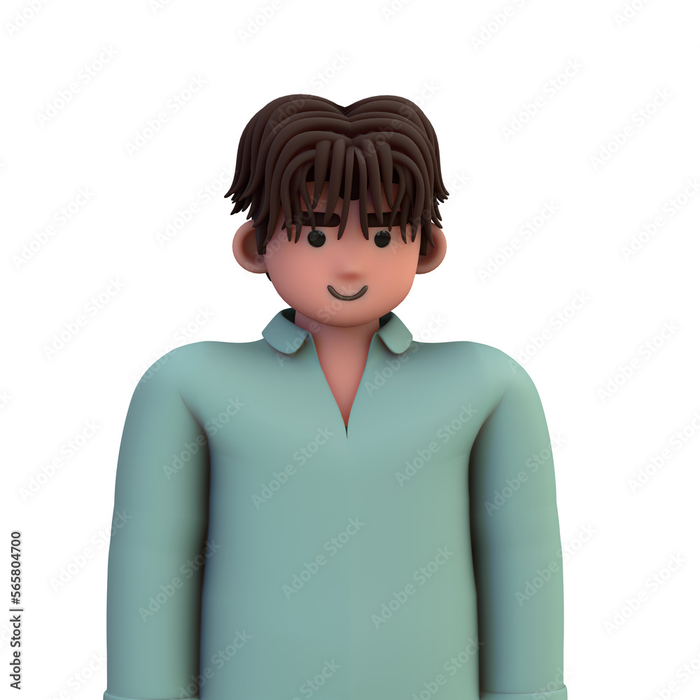 3D ILLUSTRATION RENDERING. PORTRAIT SMILLING MAN CUTE CARTOON CHARACTER YOUNG MALE MODEL STANDING ON ISOLATED WHITE BACKGROUND. MINIMAL SOCIAL MEDIA AVATAR PEOPLE PROFILE PICTURE DESIGN. 3D ILLUSTRATION RENDERING. PORTRAIT SMILLING MAN CUTE CARTOON CHARACTER YOUNG MALE MODEL STANDING ON ISOLATED WHITE BACKGROUND. MINIMAL SOCIAL MEDIA AVATAR PEOPLE PROFILE PICTURE DESIGN.