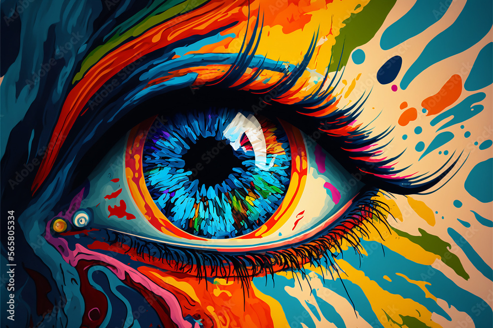 Buntes Auge in harmonischen Farben / Mensch / Wallpaper