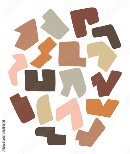 Abstract asymmetry geometric shape elements design vector collection set.