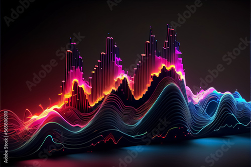 illustration of micro code data lines information flow. AI